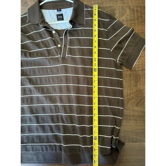 HUGO BOSS Mens Brown Stretch Jersey Performance Button Shirt X Large - Picture 4 of 5